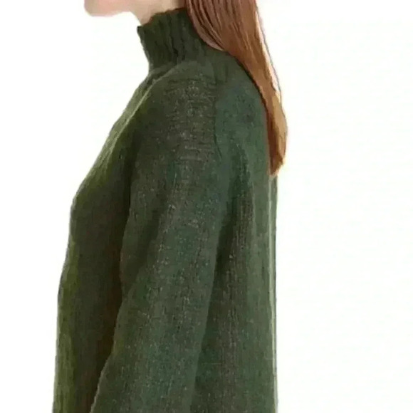 New Vince Women's Mock Neck Wool Blend Sweater Green - Picture 4 of 10